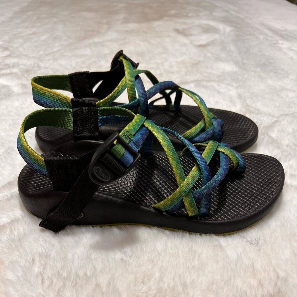 Chaco 2X2 vibram blue green hiking sandal womens size 8